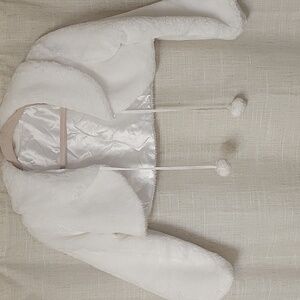 White Faux Fur Shrug